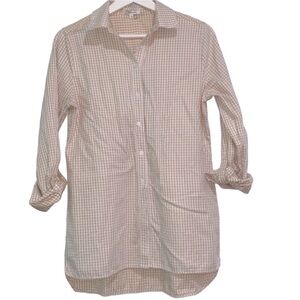 Tyler Boe tan checkered button down shirt size 4